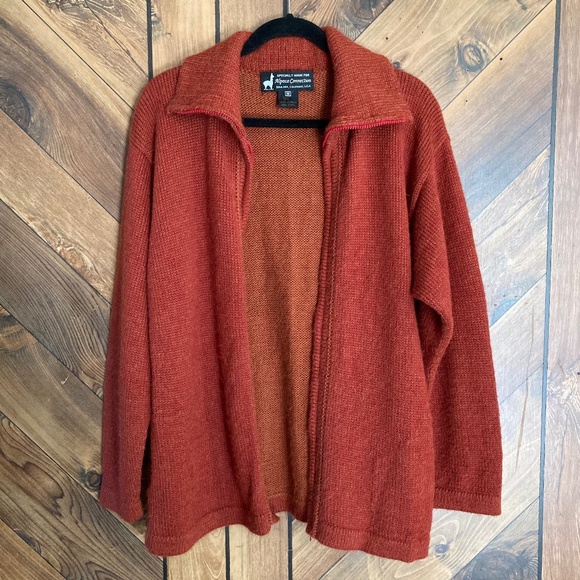 100% Alpaca ALPACA CONNECTION Zip Pocket Cardigan Sweater Jacket - Picture 4 of 12